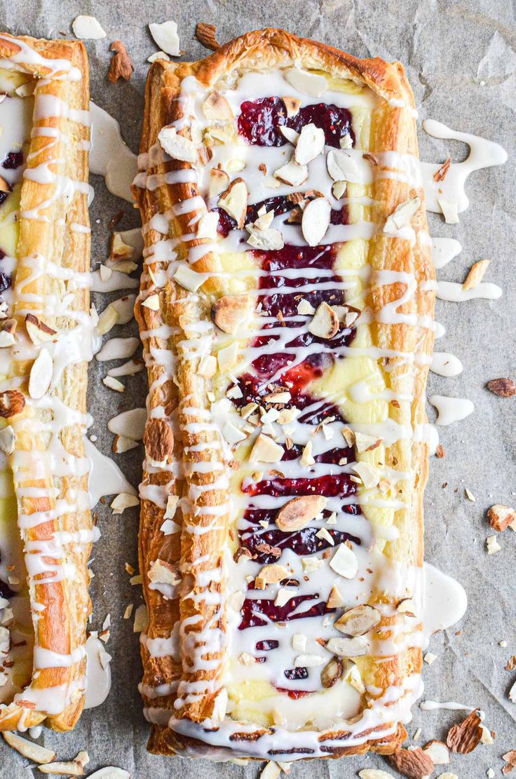 Raspberry Almond Puff Pastry Danish • easy recipe!